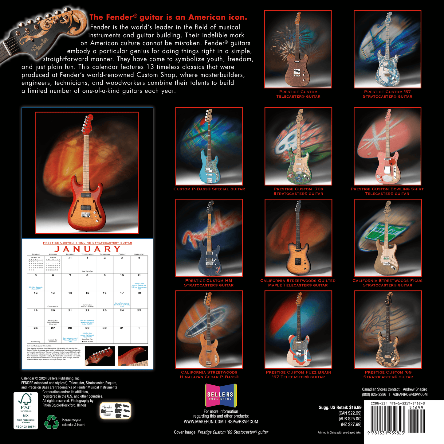 2025 Fender® Custom Shop Calendar