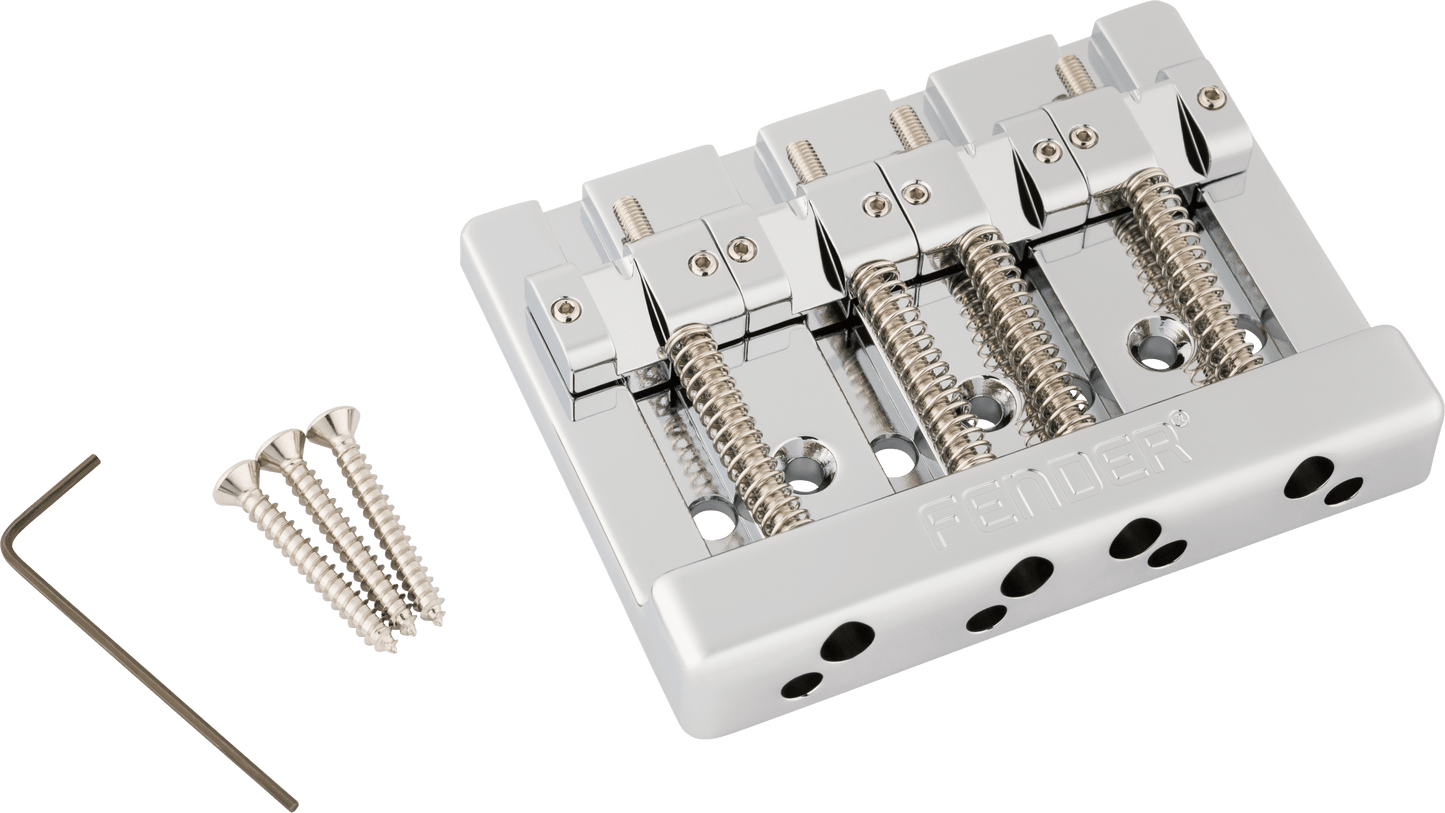 Fender® HiMass™ String-Through 4-String Bass Bridge Assembly With Brass Saddles